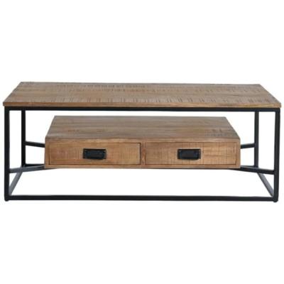 Ronkonkoma Industrial Style Mango Wood 2 Drawer Coffee Table