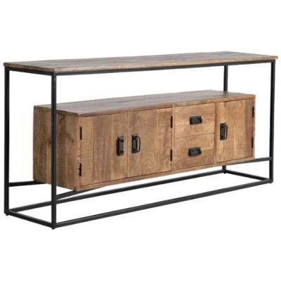 Ronkonkoma Industrial Style Mango Wood 3 Door Large Sideboard 180cm