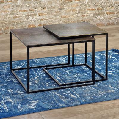 Kingalamila Grey Metal Coffee Table Set Of 2