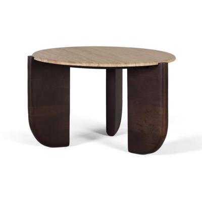 Kiwandani Brown Marble Round Coffee Table