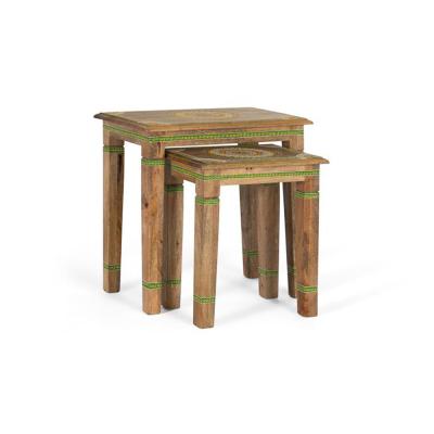Itura Hand Painted Mango Wood Coffee Table Set Of 2