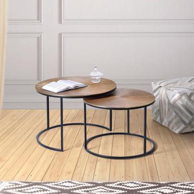Kingalamila Bronze Metal Round Coffee Table Set Of 2