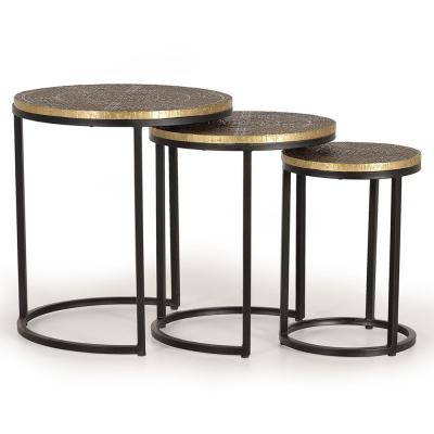 Wampembe Bronze Round Nest Of 3 Tables
