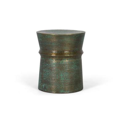 Wasimbani Iron Aged Green Round Side Table