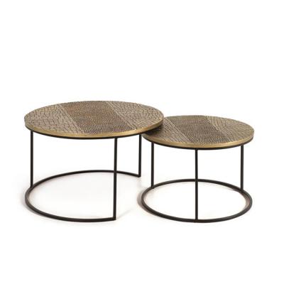 Gawani Aluminium Round Coffee Table Set Of 2