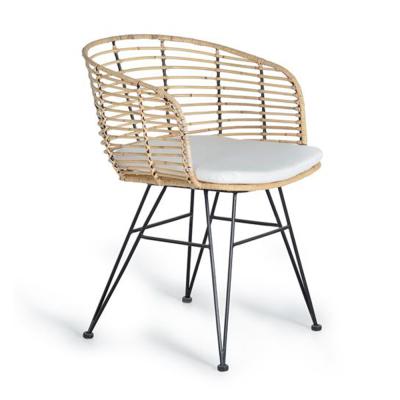 2 X Angie Rattan And Metal Dining Chair