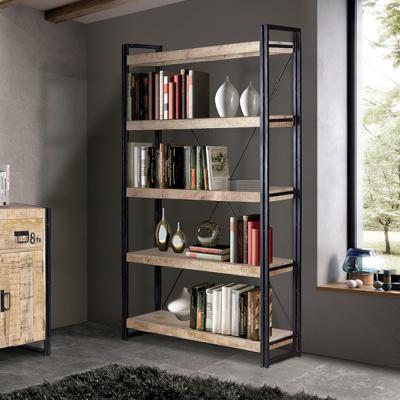 Jayuya Industrial Style Solid Mango Wood Bookcase