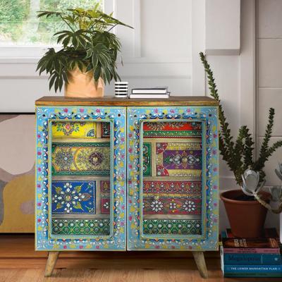 Timberon Mango Wood Painted 2 Door Hall Cabinet Timberon Mango Wood Painted 2 Door Hall Cabinet