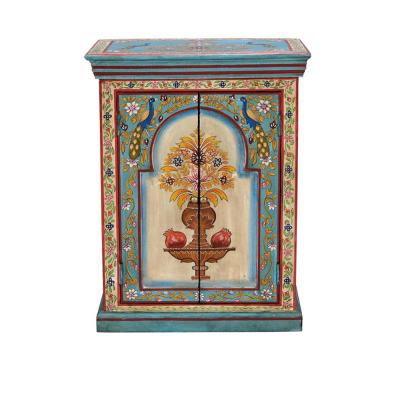 Abali Hand Painted Mango Wood 2 Door Bedside Table