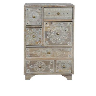 Dolap Hand Painted Mango Wood Multi Drawer Chest