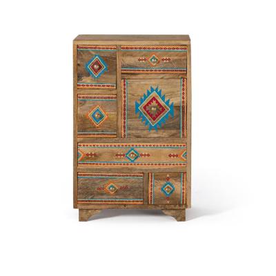 Ergani Hand Painted Mango Wood Multi Drawer Chest