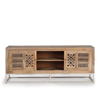 Hiram Hand Carved Mango Wood Storage Tv Unit