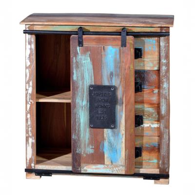 Bletas Recycled Wood 1 Sliding Door Small Sideboard 80cm