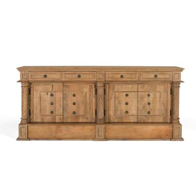 Drizara Natural Mango Wood 4 Door Extra Large Sideboard 200cm