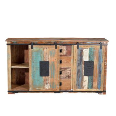 Leniasi Solid Recycled Wood 2 Sliding Door Medium Sideboard 130cm