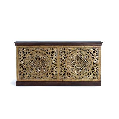 Nepravisht Carved Mango Wood 4 Door Large Sideboard 180cm