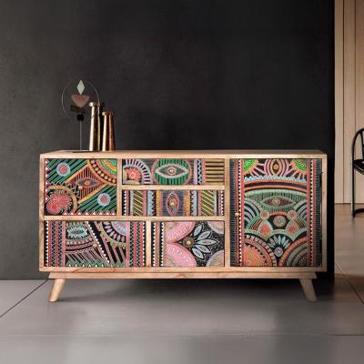 Nishova Hand Painted Mango Wood Medium Sideboard 100cm