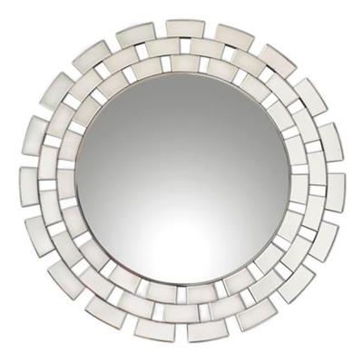 Oyampis Beveled Glass Round Wall Mirror