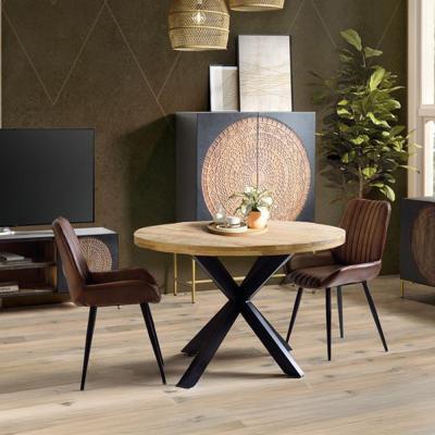 Teramo Mango Wood 4 Seater Round Dining Table 120cm