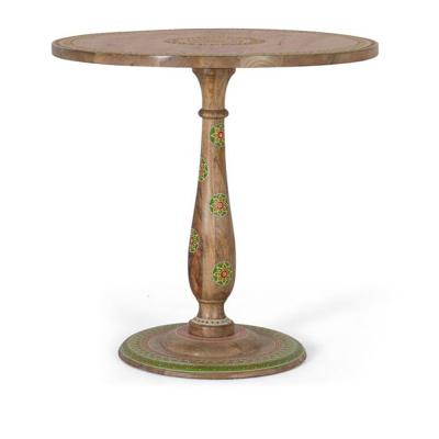 Verbano Mango Wood 2 Seater Round Padestal Dining Table 76cm