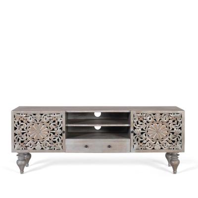 Alora Grey Pickled Mango Wood Storage Tv Unit