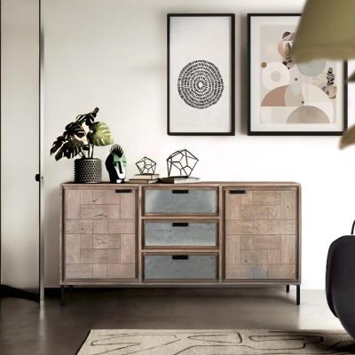 Rieti Industrial Style Acacia Wood 2 Door Large Sideboard 160cm