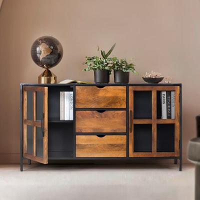 Rieti Industrial Style Mango Wood 2 Door Medium Sideboard 150cm