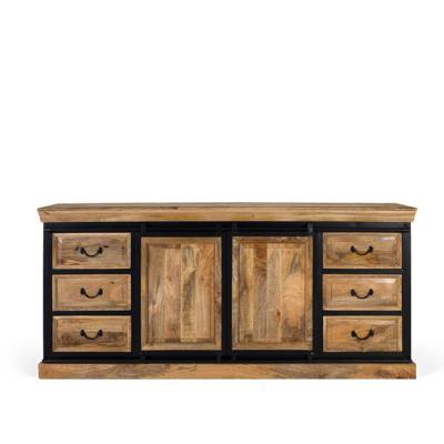 Varese Natural Mango Wood 2 Door Sliding Extra Large Sideboard 200cm