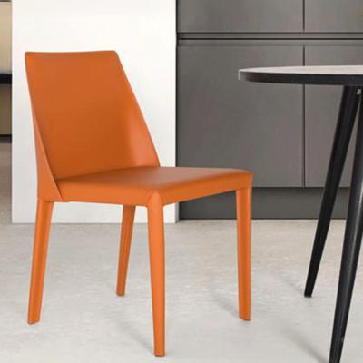 2 X Jessica Orange Leather Dining Chair