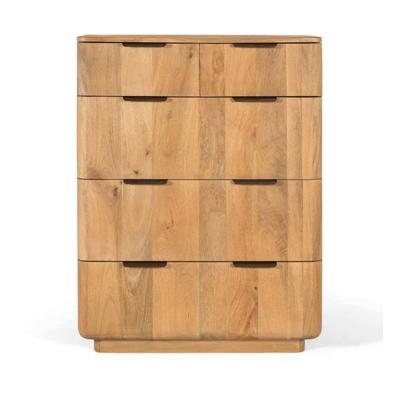 Biella Natural Mango Wood 5 Drawer Tall Chest