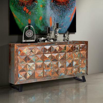 Hasley Recycled Wood 3 Door Medium Sideboard 150cm