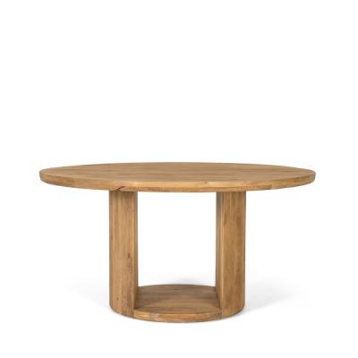 Trieste Natural Mango Wood 6 Seater Round Double Pedestal Dining Table 150cm