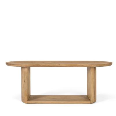 Trieste Natural Mango Wood 8 Seater Oval Double Pedestal Dining Table 210cm