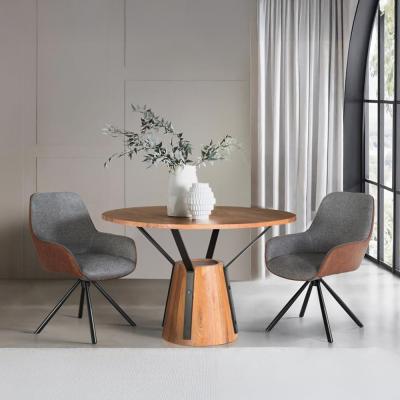 Bologna Natural Mango Wood 4 Seater Round Dining Table 116cm
