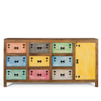 Cuneo Multi Colour Mango Wood 1 Door Large Sideboard 180cm