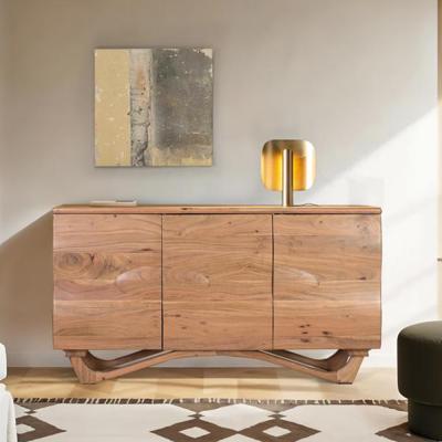 Hattie Natural Acaia Wood 3 Door Medium Sideboard 140cm