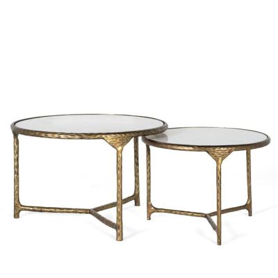 Livorno White Marble Round Nest Of 2 Tables