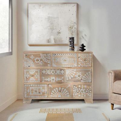 Monza Natural Mango Wood Multi Drawer Chest