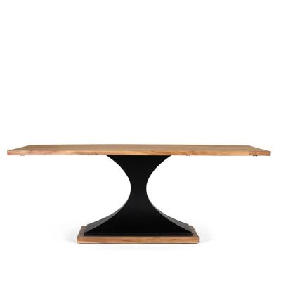 Rieti Natural Acacia Wood 8 Seater Dining Table With Pedestal Base 200cm