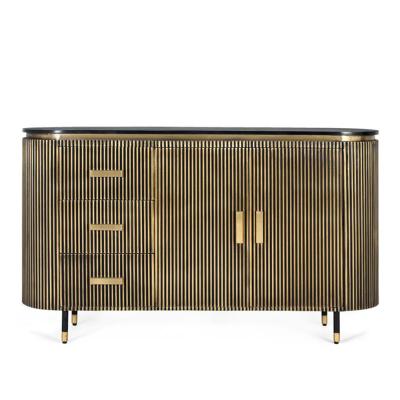 Sarai Bronze And Black 2 Door Curved Medium Sideboard 150cm