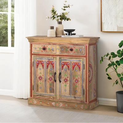Sassari Painted Mango Wood 2 Door Small Sideboard 90cm