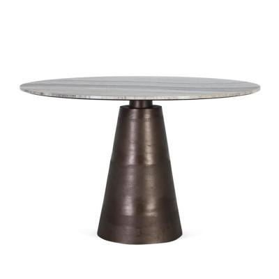 Taranto Grey Marble 4 Seater Round Dining Table 120cm