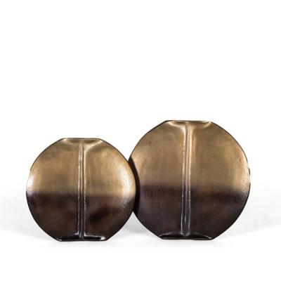 Treviso Gold Metal Vase Set Of 2
