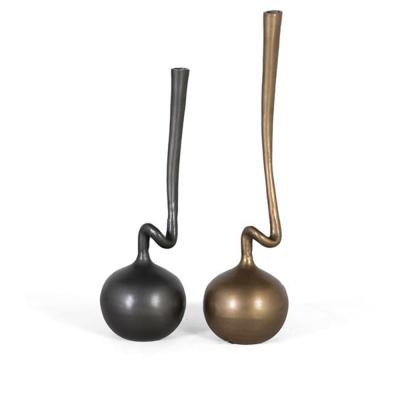 Treviso Gold And Black Metal Vase Set Of 2
