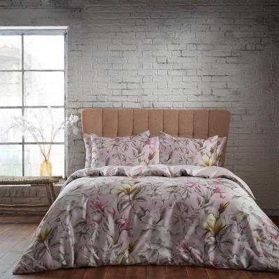 Ew By Edinburgh Weavers Blush Cotton Lavish Floral Printed Piped Duvet Cover Set