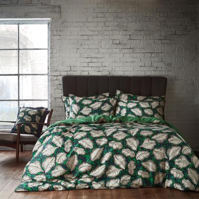 Ew By Edinburgh Weavers Emerald Cotton Magali Tropical Printed Piped Duvet Cover Set