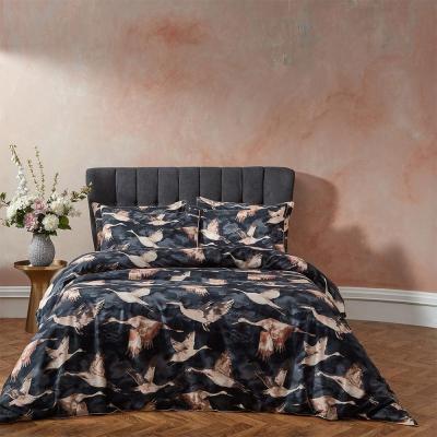 Ew By Edinburgh Weavers Ink Cotton Flyway Exotic Piped Duvet Cover Set