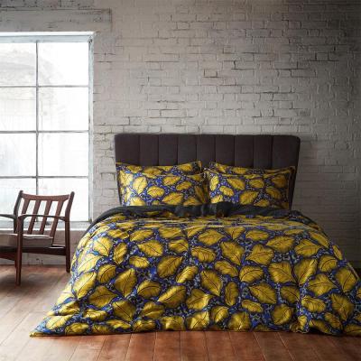 Ew By Edinburgh Weavers Ochre Cotton Magali Tropical Printed Piped Duvet Cover Set