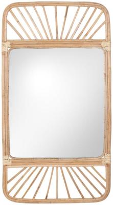 Product photograph of Ouko Natural Rattan Weave Wall Mirror - 56cm X 101 5cm from Choice Furniture Superstore