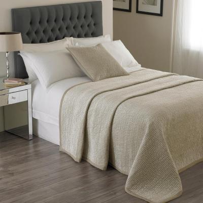 Product photograph of Paoletti Champagne Viscose Brooklands Bedspread from Choice Furniture Superstore